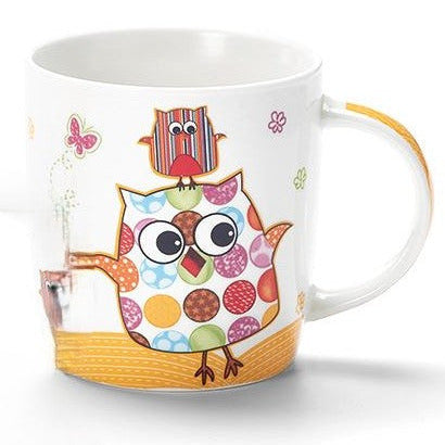 Tasse Eule, Tiermotiv, bunte Eulentasse