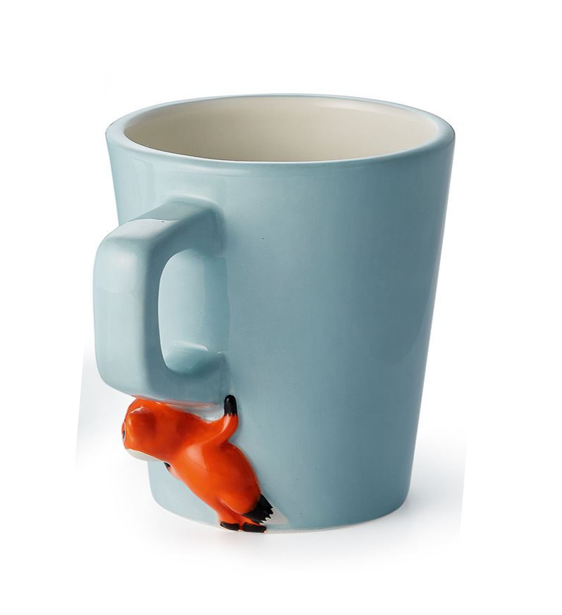 Tasse mit 3D-Fuchsfigur
