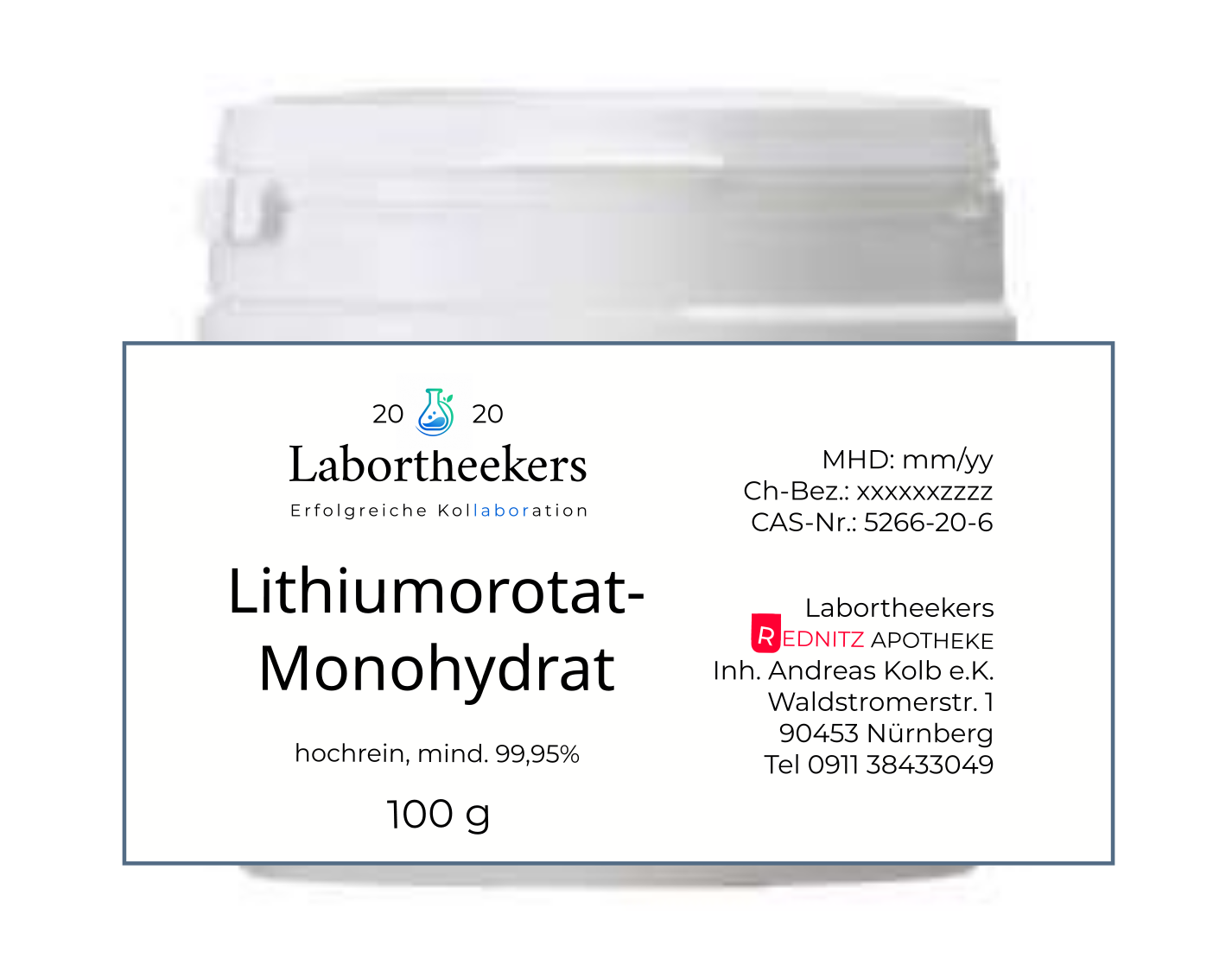 Lithiumorotat-Monohydrat, Apothekenqualität, rein, Schadstoffgeprüft